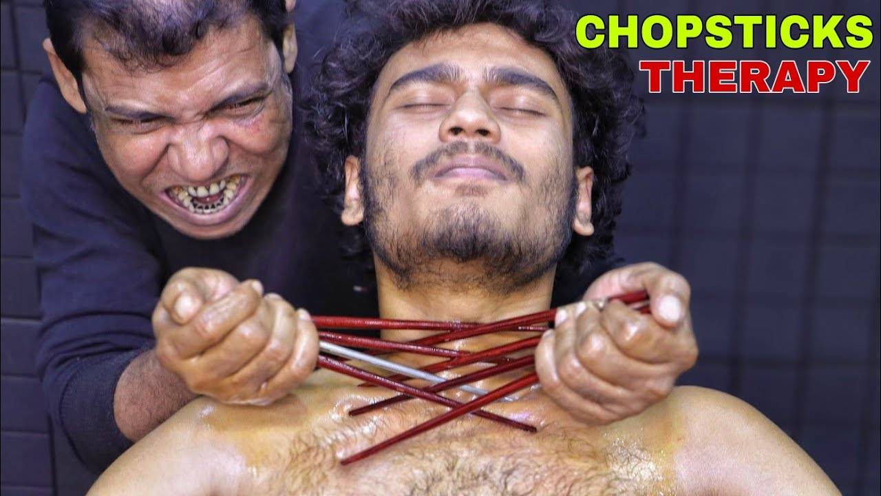 Relaxing Chopsticks Massage for Stress Relief ｜ Old School Cracks by Asim Barber ｜ Head Massage ASMR смотреть онлайн