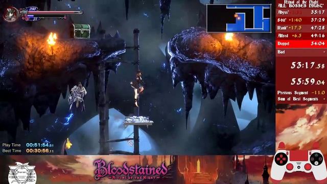 Bloodstained: RotN - ALL BOSSES NIGHTMARE Speedrun In 1:45:43 (No Major Glitches)
