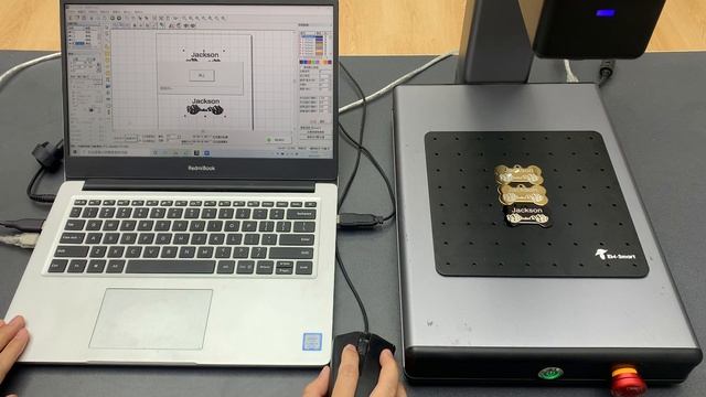 EM-Smart - 20W Fiber Laser Engravingng on stainless steel dog tag EM-Smart engraving tutorial смотреть онлайн