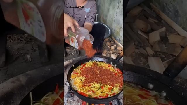 Rustic dish - peanut noodles-#shorts смотреть онлайн