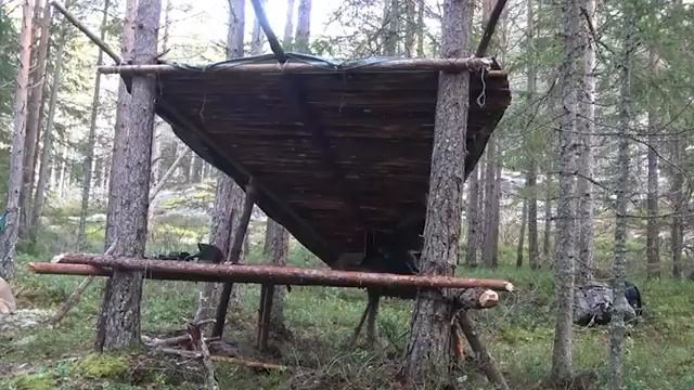 Строительство двухэтажного убежище в лесу смотреть онлайн