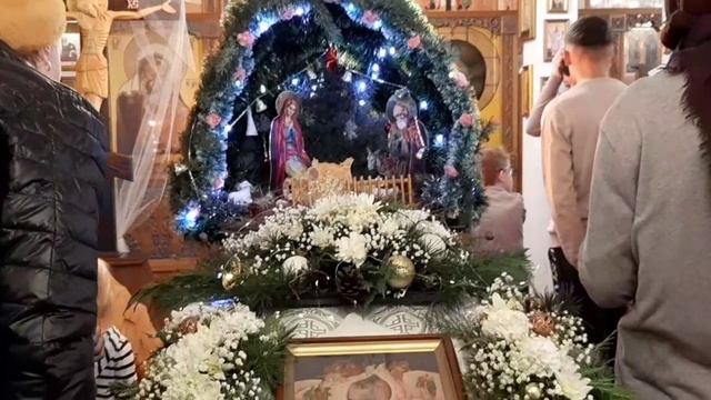 Партенит.Празднование Рождества.Храм Благовещения.Проповедь игумена Никиты (моменты богослужения)