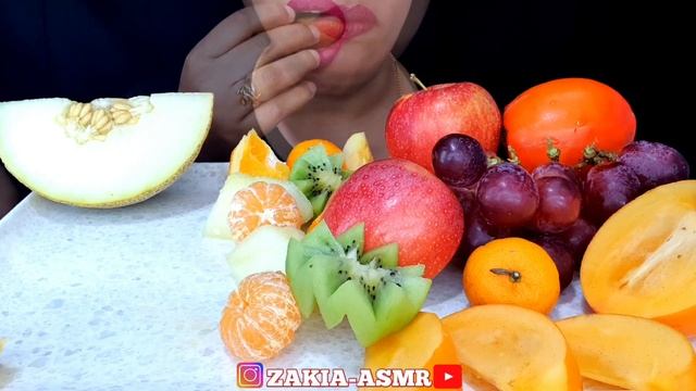 ASMR:FRUIT PLATTER*PERSIMMON,KIWI, MELON,GAINT GRAPE,MARMALADE ORENGE,MALTA,APPLE*||ZAKIA-ASMR смотреть онлайн