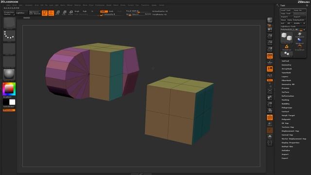 ZBrush ZModeler Polygon Actions - Poly Bridge смотреть онлайн