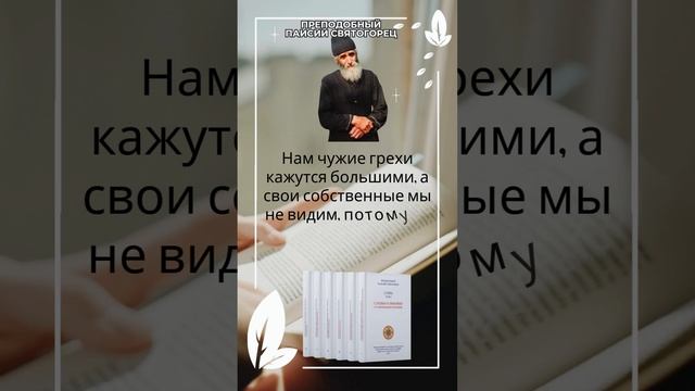 Преподобный Паисий Святогорец: почему нам чужие грехи кажутся большими, а своих грехов мы не видим? смотреть онлайн