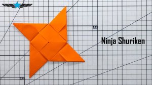 Как сделать сюрикен из бумаги - Летающая звезда ниндзя.