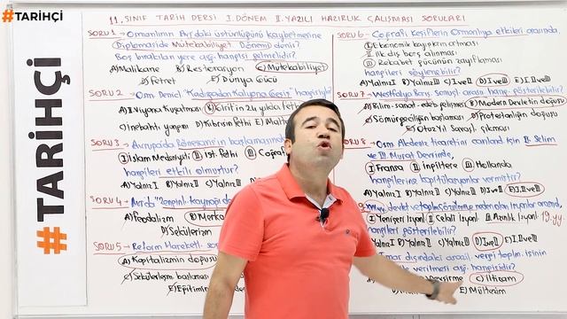 11.Sınıf Tarih 1.Dönem 2.Yazılı Örneği (FULL TEKRAR) 20 Soru Test - 2023-2024 Yeni Müfredata Göre