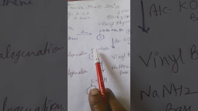 # Phenyl ethene+ Br2 form A.A +base1 form B.B+ base2 form C find them@ Veena Dixit Chemistry IIT je смотреть онлайн