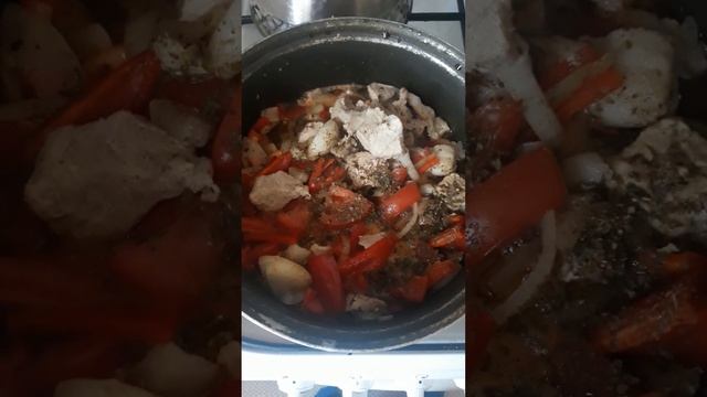 Тушёная свинина с овощами смотреть онлайн