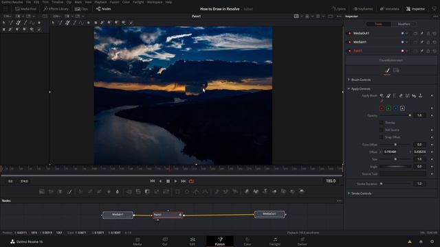 Node Paint in DaVinci Resolve Fusion 16 and annotation смотреть онлайн
