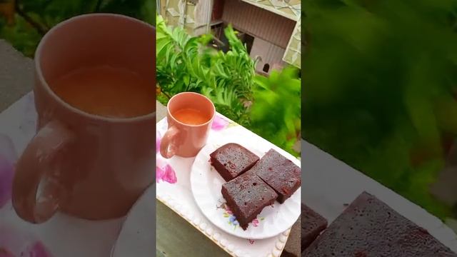 Chocolate brownies, tea, light rain and Cold wind ✨💜 What more could you want 😍 Food shorts #shorts смотреть онлайн