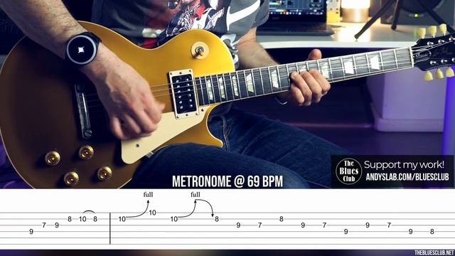 Power BLUES ROCK Lick at 3 different speeds __ Guitar Lesson with TABS смотреть онлайн