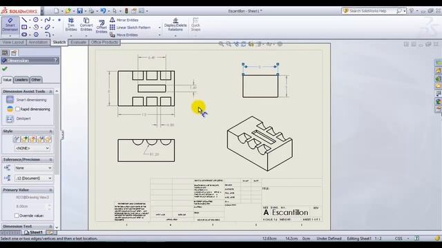 CREAR PLANOS EN SOLIDWORKS MEDIANTE UNA PIEZA Y ACOTARLOS смотреть онлайн