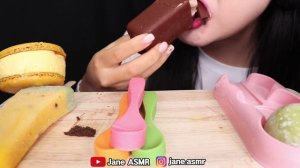 ASMR RAINBOW EDIBLE SPOON, CHOCOLATE ICE CREAM 먹는 숟가락, 초콜릿 아이스크림 먹방 EATING SOUNDS