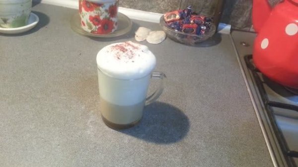 Кофе латте( kofe latte macchiato) без модных кофемашин