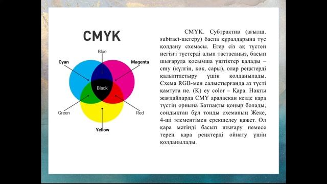 Негізгі және қосымша түстер