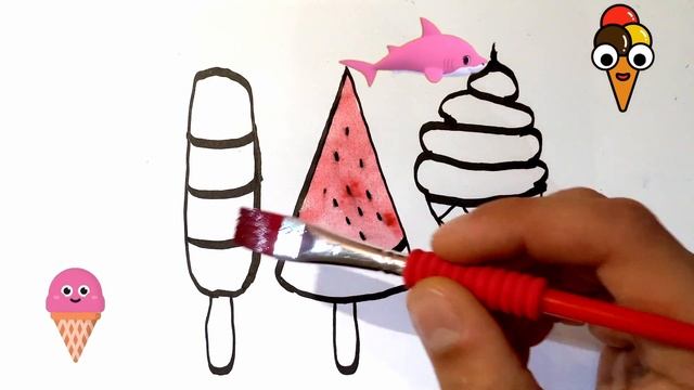 How To Draw A ICE CREAM for kids  Как нарисовать МОРОЖЕНОЕ для детей