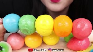 ASMR RAINBOW JELLY GUMMY, BASKETBALL, BASEBALL, EYEBALL 무지개 젤리, 농구공, 눈알 젤리 먹방 EATING SOUNDS