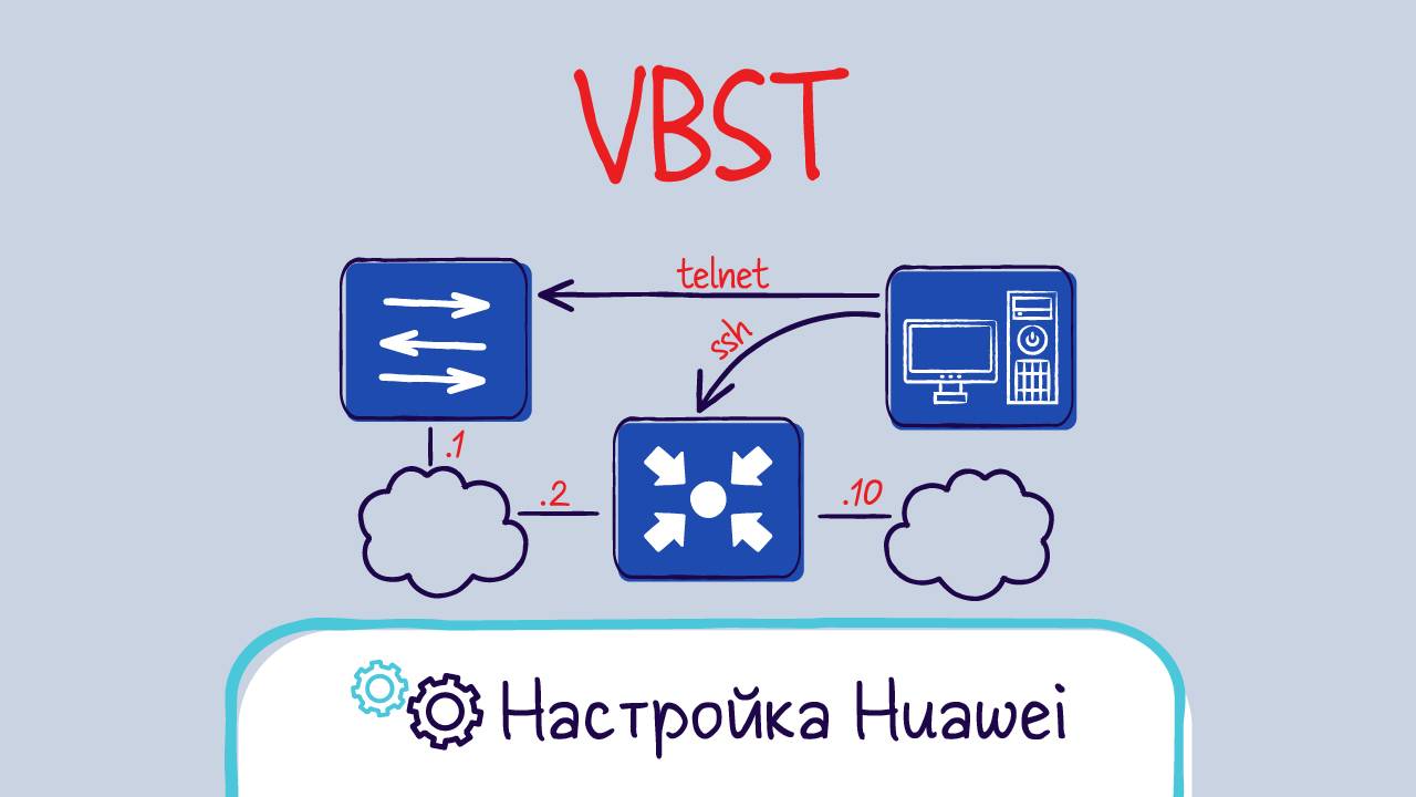 Huawei. VBST (VLAN bases spannig tree) смотреть онлайн