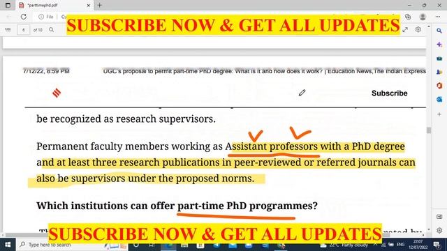 PART TIME PhD PROGRAM FROM UGC | PhD ಈಗ ಪಾರ್ಟೈಮ್ ಕೂಡ ಮಾಡಬಹುದು | #ugc#parttimephd#assistantprofessor смотреть онлайн