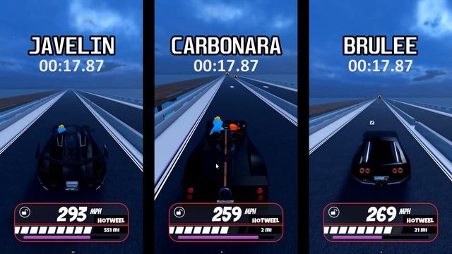 NEW CARBONARA vs JAVELIN vs BRULEE SPEED TEST (Level 5 Engine) смотреть онлайн