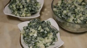 Салат из черемши с огурцом