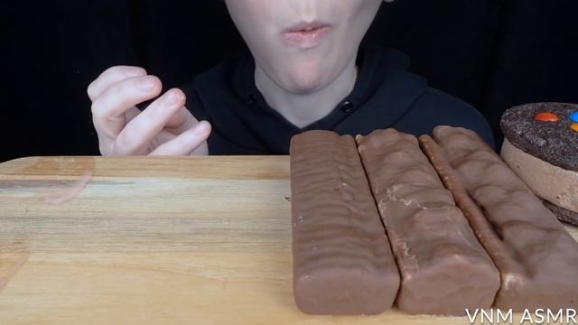 ASMR Chocolate Candy Ice Cream Bars *Snickers, Twix, Milky Way, M&M Sandwich & Starburst Strawberry