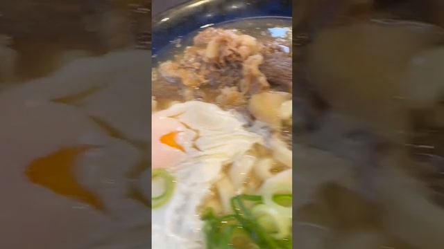 BEEF UDON with ONSEN TAMAGO spicy cod roe #riceball ( Niku Udon ) смотреть онлайн