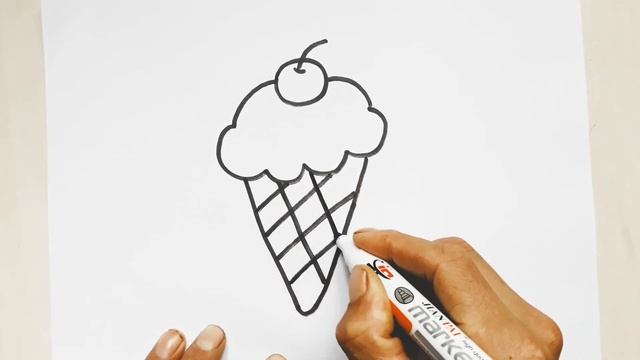 Drawing chocolate ice cream for kids |Рисуем шоколадние мороженое для детей смотреть онлайн