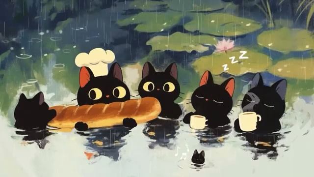 Do Cats Like Baguettes？ 🥖 Jazzy & Lo-fi Hip Hop Beats ☂️ Rain Lo-fi]