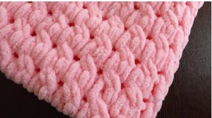 Плед из Ализе Пуффи. Узор Косичка