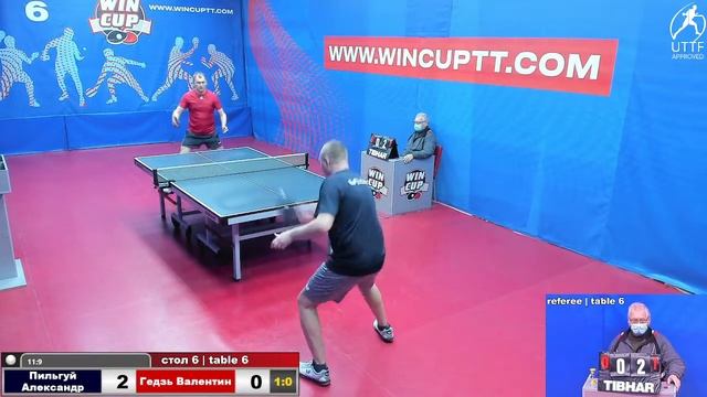 Пильгуй Александр 3-0  Гедзь Валентин Турнир Восток 7 WINCUP 18.01.2022 Прямой эфир.Зал 6