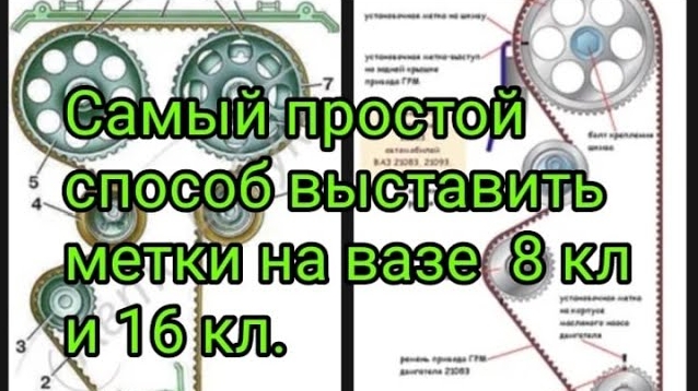 Как быстро и точно выставить ВМТ 1 цилиндра(метки) на 8кл и 16 кл ВАЗе.mp4 смотреть онлайн