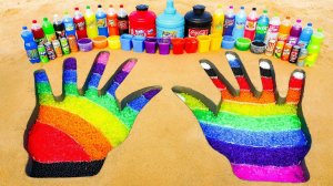 Как сделать Радужные Человеческие Руки с Orbeez и Большим Mtn Dew, Schweppes, Fanta, Coca Cola