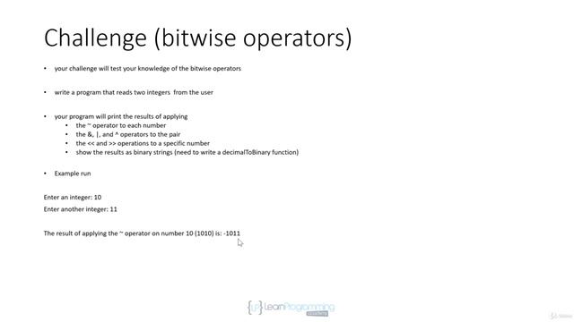 047 (Challenge) Bitwise Operators смотреть онлайн