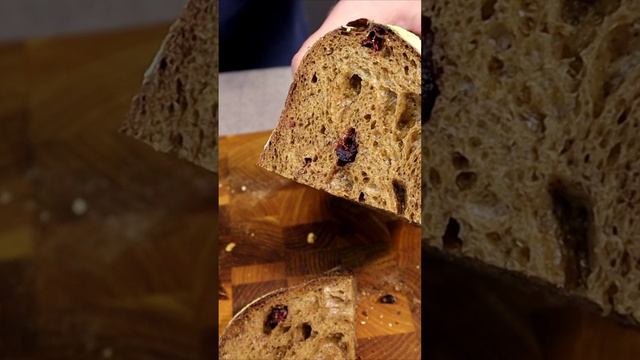 заварной ДЕРЕВЕНСКИЙ ХЛЕБ на закваске с клюквой это очень вкусно смотреть онлайн