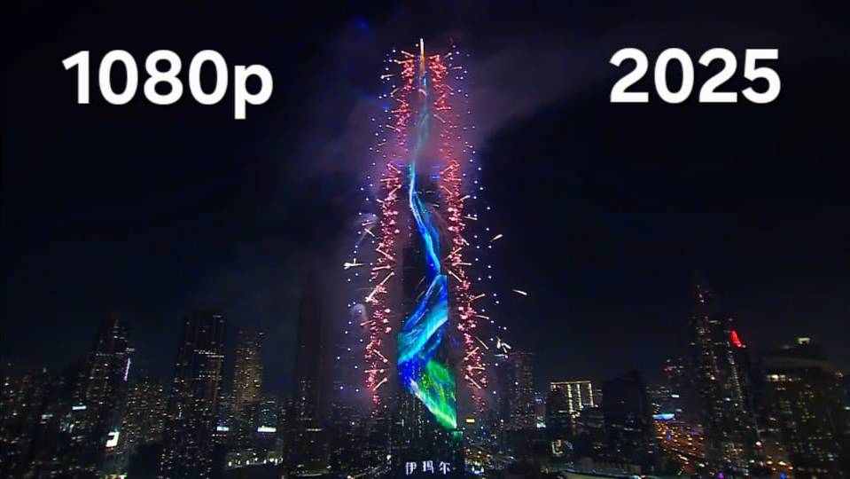 Dubai Burj Khalifa 2025 fireworks 1080p Салют новогодний на башне Бурдж Халифа в Дубае смотреть онлайн