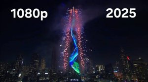 Dubai Burj Khalifa 2025 fireworks 1080p Салют новогодний на башне Бурдж Халифа в Дубае
