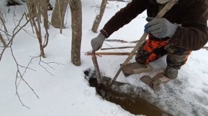 Hunting and fishing. How To Set Beaver Traps. Охота и рыбалка  Установка капканов на бобра.