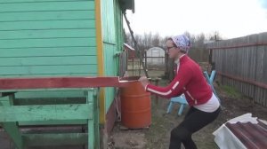 6 соток 25 апреле. Соединение бруса вполдерева. Удобрила кусты и чеснок. Рассказ