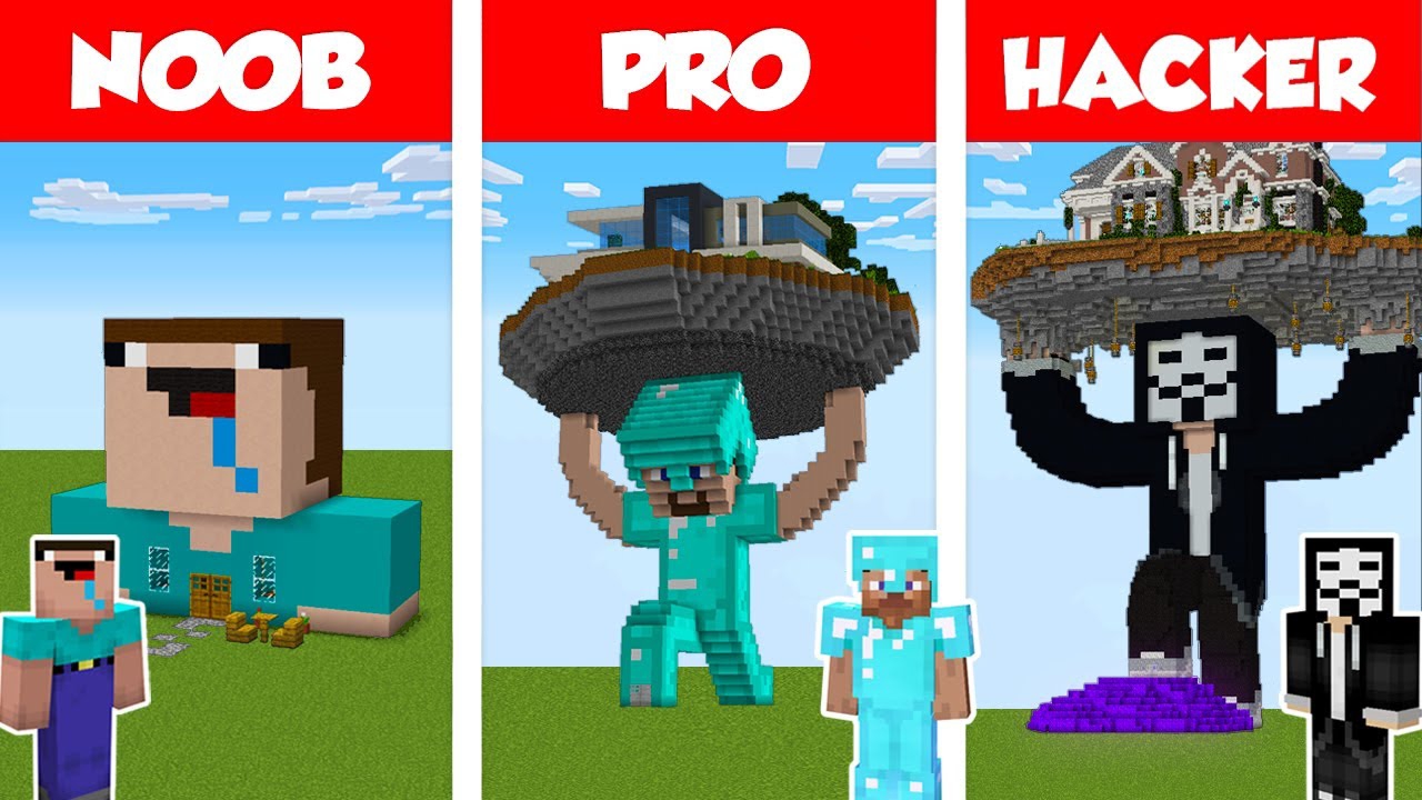 Minecraft НУБ против ПРО против ХАКЕРА: ЧЕЛЛЕНДЖ ПО СТРОИТЕЛЬСТВУ ДОМА-СТАТУИ в Minecraft / Анимация