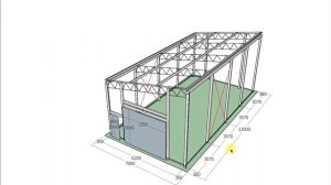 19213 Ангар односкатный, гараж
