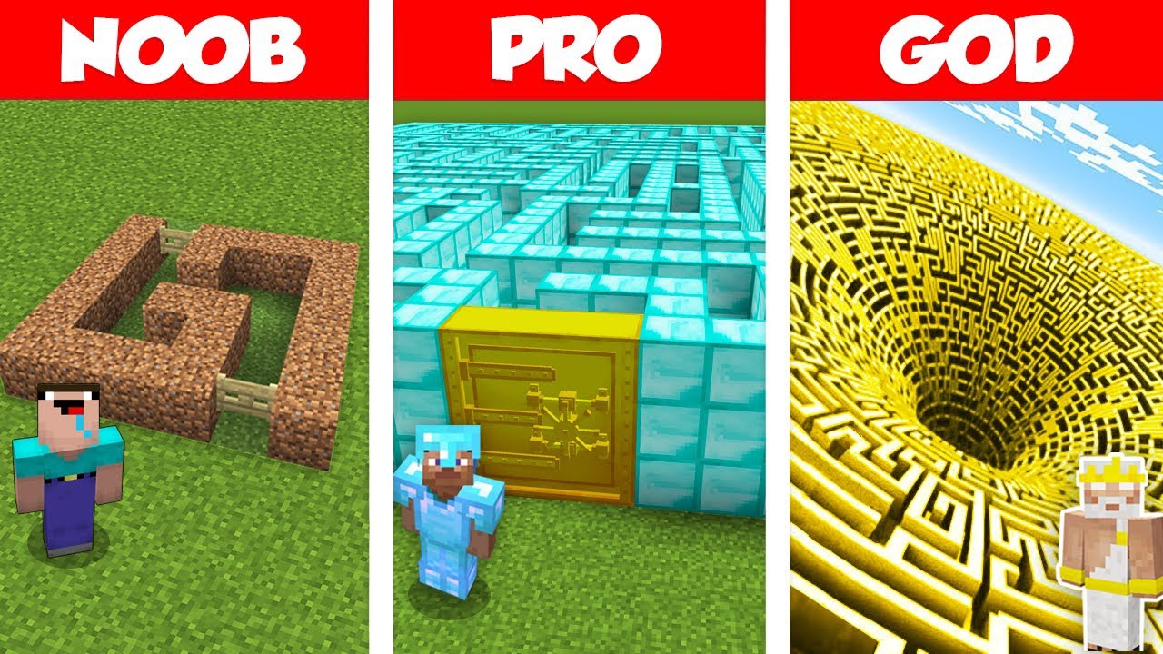 Minecraft НУБ против ПРО против БОГА: ЧЕЛЛЕНДЖ ПО СТРОИТЕЛЬСТВУ ДОМА-ЛАБИРИНТА! СЕКРЕТНЫЙ ЛАБИРИНТ! смотреть онлайн