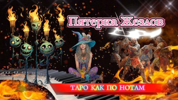 Арканы огня🔥🔥🔥💖 - Пятерка Жезлов