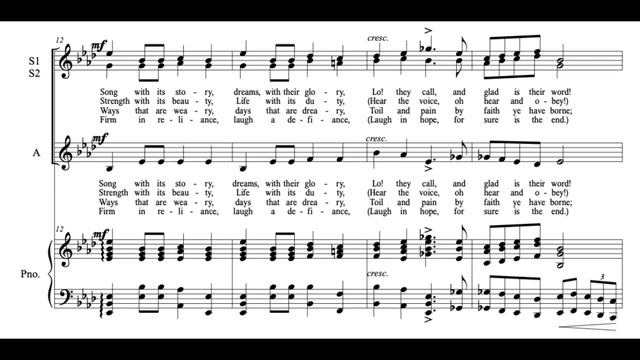 The March of the Women (E. Smyth) Score Animation смотреть онлайн