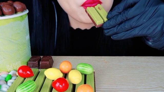 Green Tea Chocolate Dessert Party, KitKat, Macaron, Ice Cream, Mukbang @CREAMASMR смотреть онлайн