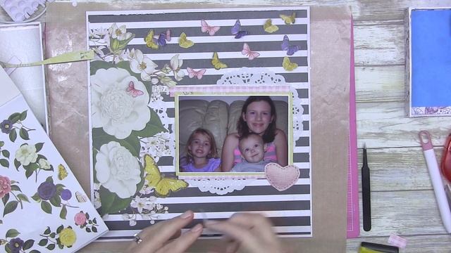 SCRAPBOOKING PROCESS VIDEO USING SIMPLE STORIES VINTAGE INDIGO GARDEN COLLECTION смотреть онлайн