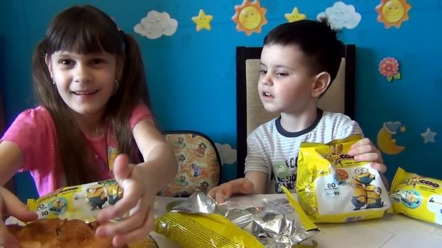 Chipicao Minions-- распаковка Круассанов с фишками Миньонами Чипикао смотреть онлайн