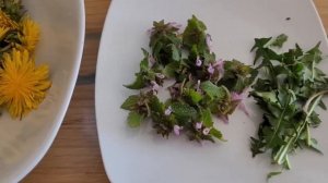 Салат из листьев одуванчика/Салат из цветов одуванчика/Французский соус винегрет/ ЛЕСНАЯ КУХНЯ