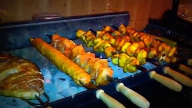 Fish, Kabobs Barbecuing experience - Call 818-275-2414 for more info смотреть онлайн